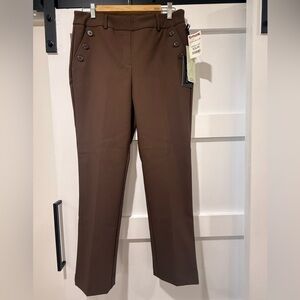 Rachel Zoe Hi-Rise Slim Leg Trousers in Brown